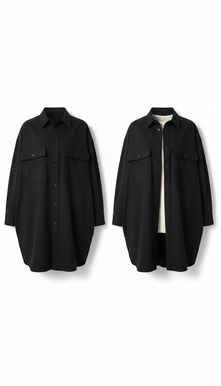 Sobrecamisa oversize negro carbón