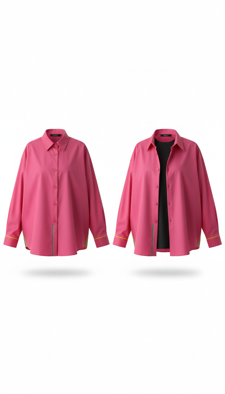 Sobrecamisa oversize rosa pop